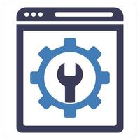 Website Settings and optimization icon in blue color vector