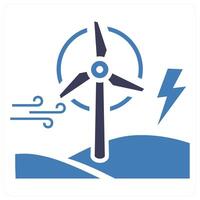 Wind Power icon concept in blue color vector