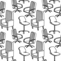 Seamless pattern of various chair designs in a modern style suitable for interior decor projects vector