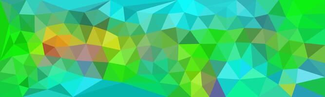A colorful abstract background made of geometric triangles in shades of green, blue, yellow, and red. vector