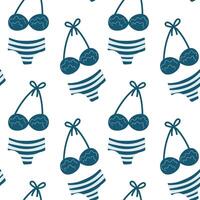 Seamless pattern featuring stylish bikini swimsuits in a fun and playful design for summer themes vector