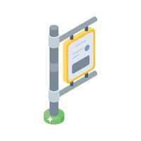 Here is an isometric icon showing marketing board vector