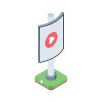 Catch this isometric icon featuring advertising panel vector