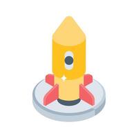 Here is an isometric style icon of startup launch process vector