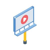 A well designed isometric style icon showing billboard marketing vector