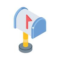 A well crafted isometric icon of mailbox system vector