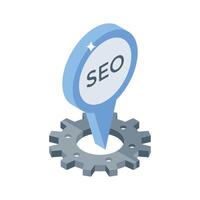 A sleek isometric style icon showing local seo targeting vector