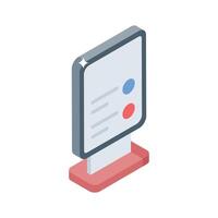 A well crafted isometric icon of outdoor panel display vector