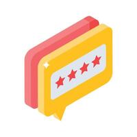 Check out this isometric icon showing feedback message bubble vector