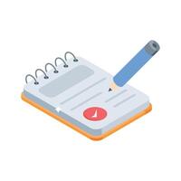 A visually appealing isometric style icon of content plan vector