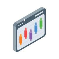 Have a look at this isometric icon of stock market data vector