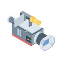 Explore an isometric style icon of camcorder recording vector