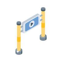 An informative isometric style icon showing ad hoarding banner vector
