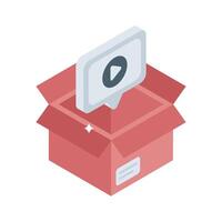 Take a glance at this isometric icon of unboxing vector