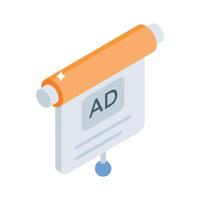 Catch this isometric icon of ad planning interfac vector