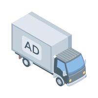Have a look at this isometric icon of truck ad branding vector