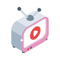 Check out this isometric icon of tv commercial broadcast vector