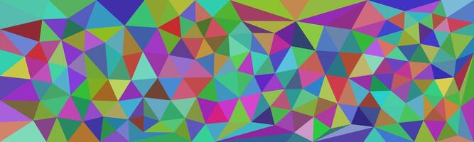 A vibrant and colorful abstract pattern made of many overlapping triangles in various bright shades, creating a mosaic-like effect. vector