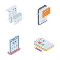 Get this premium collection of web and app isometric style icons vector