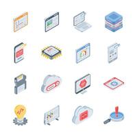 An editable premium collection of web and app development isometric icons vector