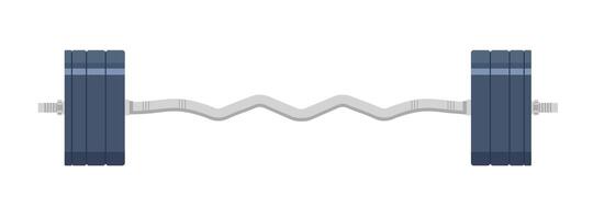 illustration of barbell or dumbbell weights with wavy handles. design for gym, bodybuilding or sports vector