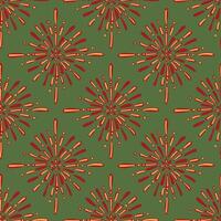geometric retro, radial floral star motifs, symmetrical design, Art Deco circular seamless pattern vector
