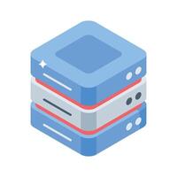 Premium isometric style icon of server data tower vector