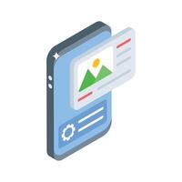 Premium isometric icon of mobile interface layout builder vector