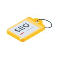 Grab this isometric style icon of seo tag vector