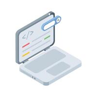 Check out this isometric icon of coding search box vector