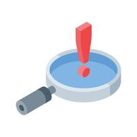 Easy to edit isometric icon of search error alert vector