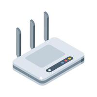 Well crafted isometric icon of wireless internet router vector