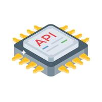 Well crafted isometric icon of api processor system vector