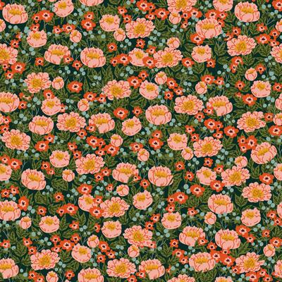 small meadow flower pastel colors blooming field seamless pattern. peonies summer texture