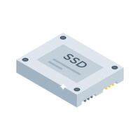 Well crafted isometric icon of ssd data drive vector