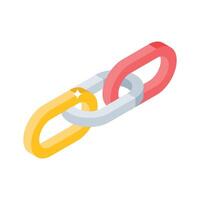 Check out this isometric icon of seo backlink chain vector