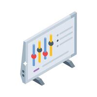 A captivating isometric icon showing interface control tool vector