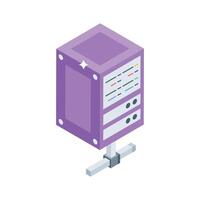 A premium isometric style icon of shared server access vector