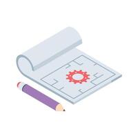 A captivating isometric icon of prototype build vector