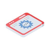 Premium isometric style icon of website development board vector