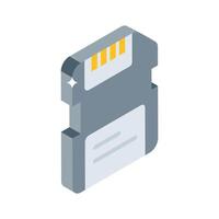 Trendy isometric icon of sd card with storage chip vector