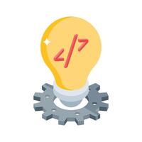 Check out this isometric icon for coding idea concept vector