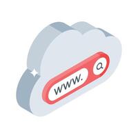 Get this isometric icon of secure cloud search tool vector