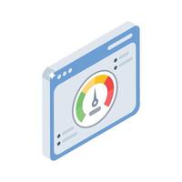 A modern isometric icon of optimized web performance vector