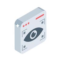 Check out this isometric icon of detailed eye scan. vector