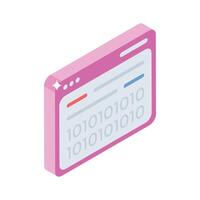 Trendy isometric icon of custom coding integration vector