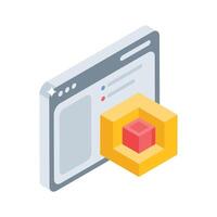 Grab this isometric icon of 3D modelling workspace vector