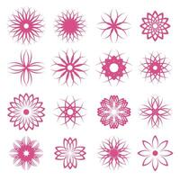 Set of abstract flowers icons vector