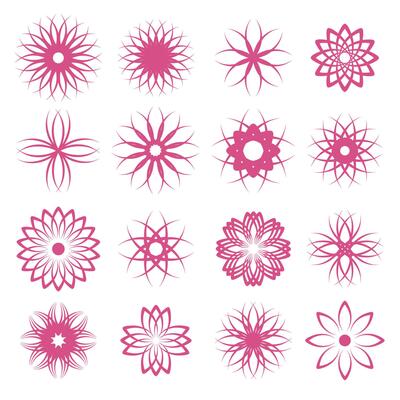 Set of abstract flowers icons