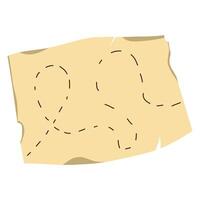 Hand drawn antique map on a piece of parchment with path illustration vector